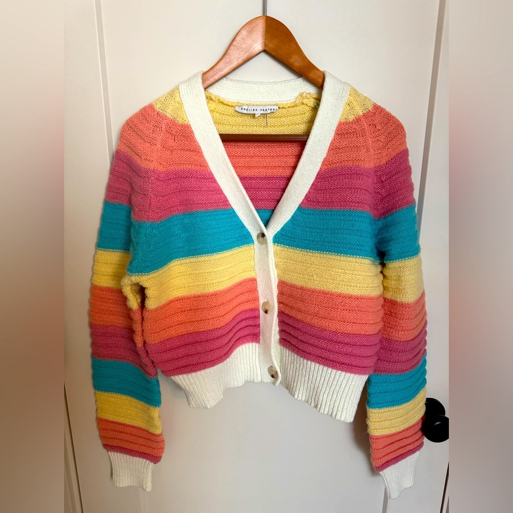 English Factory spring colors cardigan, size Medium